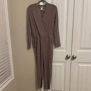 Daily Ritual Brown Long Sleeve Jumpsuit